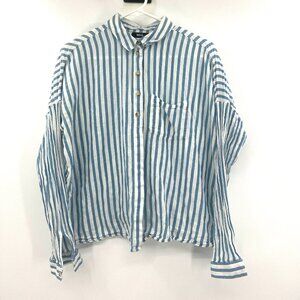 BDG Cotton Blue White Striped Button Down Shirt Women's Small
